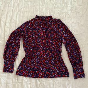 Halogen by Nordstrom|  Multicolor Peplum Floral Blouse XS